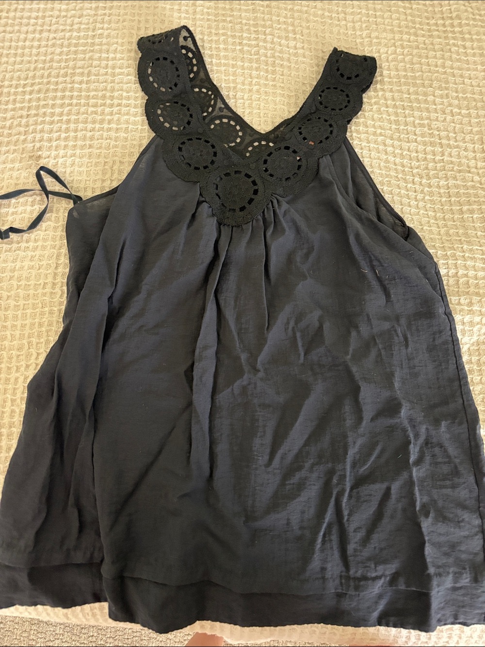 BCBGMaxAzria Black Crochet-Trim Camisole